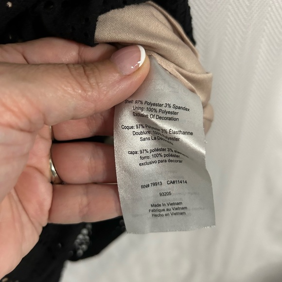 Motherhood Maternity Lace Stretch Little Black Stretch Midi Dress Size Small - Picture 10 of 11